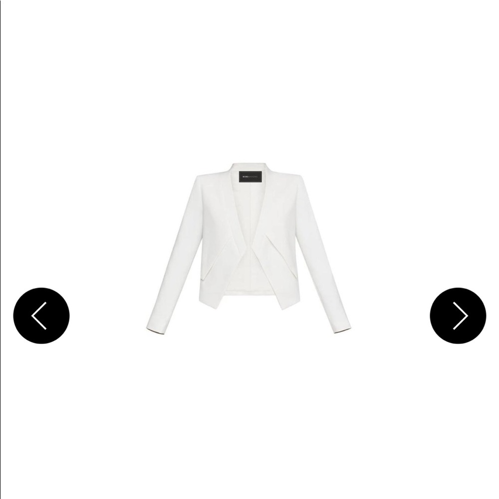 BCBG white blazer open front Lloyd blazer